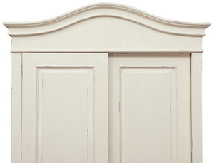 Biscottini Armadio in legno massello finitura bianca anticata L123xPR65xH211 cm Spazioso