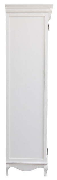 Biscottini Armadio Shabby in legno massello di tiglio finitura bianca anticata L130xPR57xH210 cm. Made in Italy