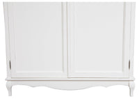 Biscottini Armadio Shabby in legno massello di tiglio finitura bianca anticata L130xPR57xH210 cm. Made in Italy