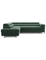 Canapé d'angle gauche convertible Vert foncé 5 places FERRUM style industriel 276x93x200cm