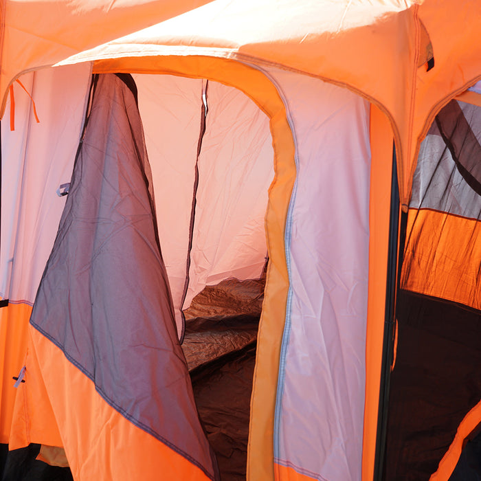 Tenda da campeggio per 2-4 persone con veranda, impermeabile, con protezione UV e zanzariera, 330x210x180 cm