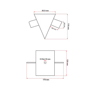 Testa a croce per spaccalegna verticale 8T 230V/2400W L=1040 mm