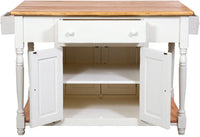 Biscottini Banco da lavoro bifacciale in legno massello di tiglio struttura bianca anticata piano finitura naturale L130xPR80xH88 cm. Made