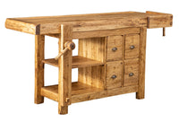 Biscottini Banco da lavoro Country legno massello di tiglio finitura naturale Made in Italy