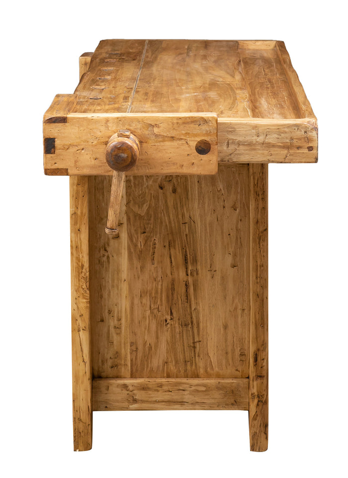 Biscottini Banco da lavoro Country legno massello di tiglio finitura naturale Made in Italy