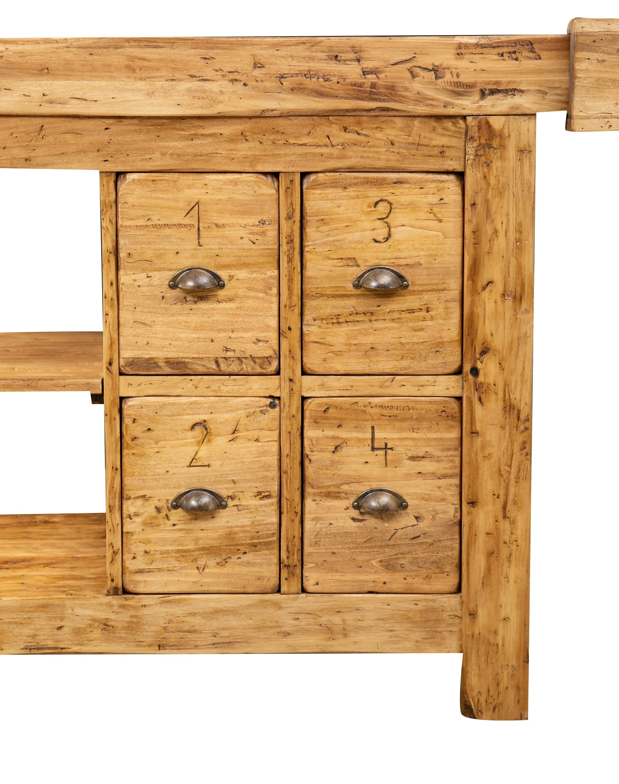 Biscottini Banco da lavoro Country legno massello di tiglio finitura naturale Made in Italy