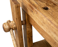 Biscottini Banco da lavoro Country legno massello di tiglio finitura naturale Made in Italy