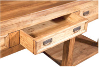 Biscottini Bancone Country in legno massello di tiglio finitura naturale L300xPR90xH97 cm. Made in Italy