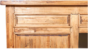 Biscottini Bancone Country in legno massello di tiglio finitura naturale L300xPR90xH97 cm. Made in Italy