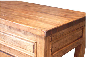 Biscottini Bancone Country in legno massello di tiglio finitura naturale L300xPR90xH97 cm. Made in Italy