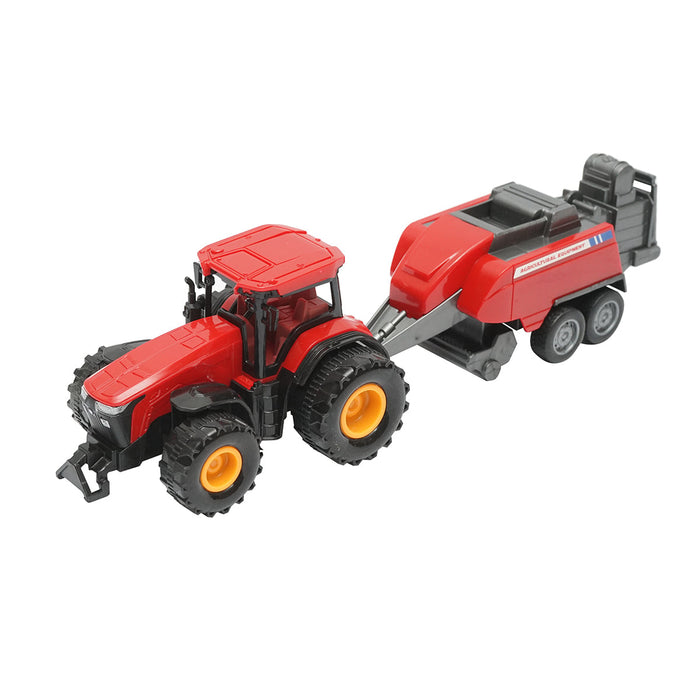 Trattore rosso con rimorchio, 304x85x83mm giocattolo per bambini +3 anni