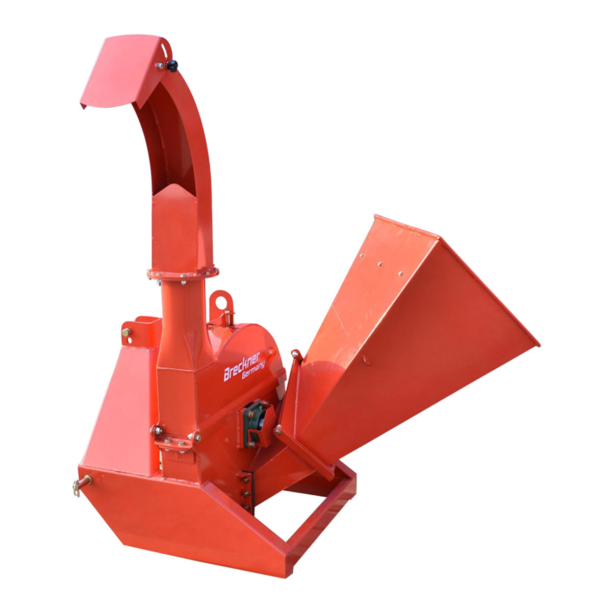 Trituratore di rami con attacco alla presa di forza del trattore PTO, potenza richiesta 18-50 CV, diametro massimo tronco 100 mm, tramoggia 400x420x600 mm, Cippatrice Biotrituratore a cardano per trattore, Breckner Germany