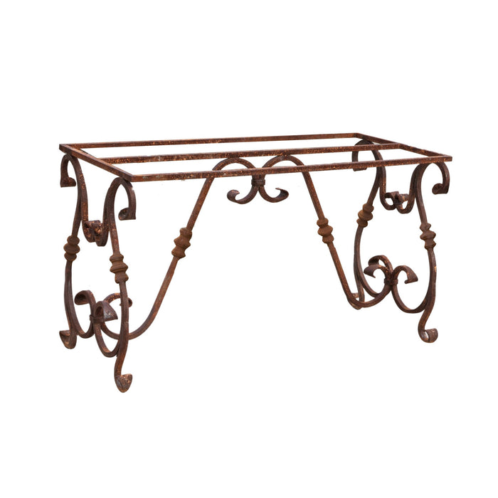 Biscottini Base tavolo in ferro pieno L130xPR60xH74 cm. forgiato mano trattato, Offerta