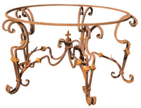 Biscottini Base tavolo in ferro pieno rotonda L145xPR145xH74 cm. forgiato mano trattato,