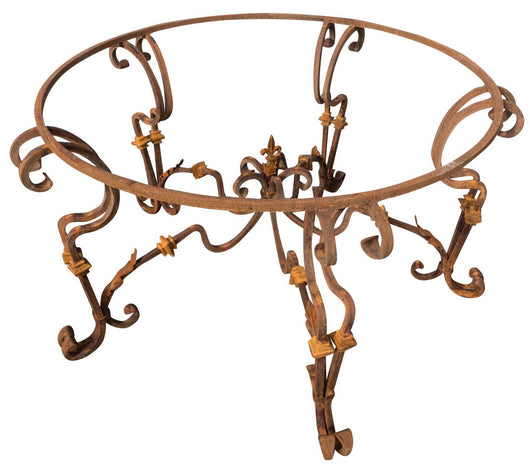 Biscottini Base tavolo in ferro pieno rotonda L145xPR145xH74 cm. forgiato mano trattato,