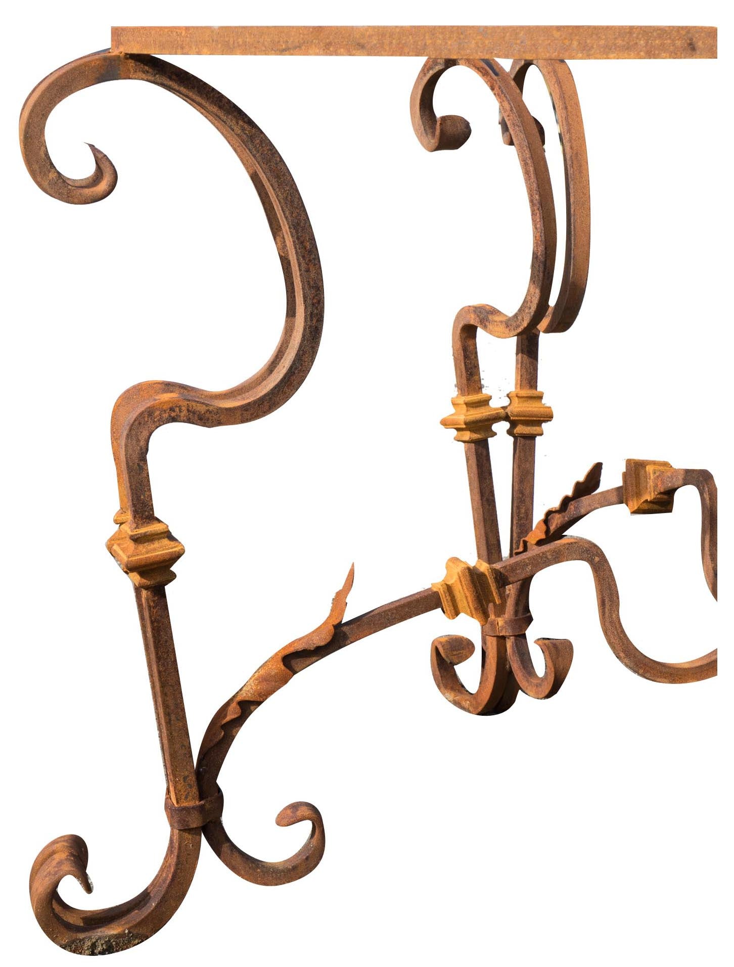 Biscottini Base tavolo in ferro pieno rotonda L145xPR145xH74 cm. forgiato mano trattato,