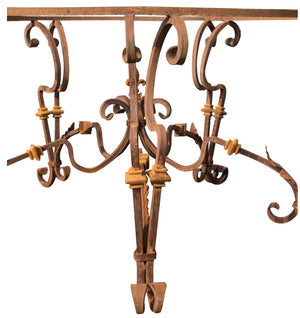 Biscottini Base tavolo in ferro pieno rotonda L145xPR145xH74 cm. forgiato mano trattato,