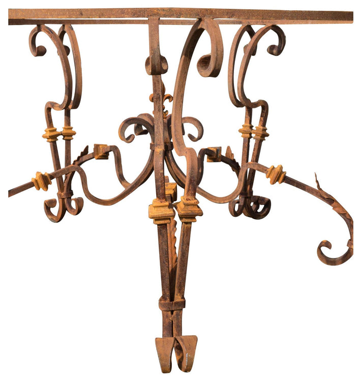 Biscottini Base tavolo in ferro pieno rotonda L145xPR145xH74 cm. forgiato mano trattato,