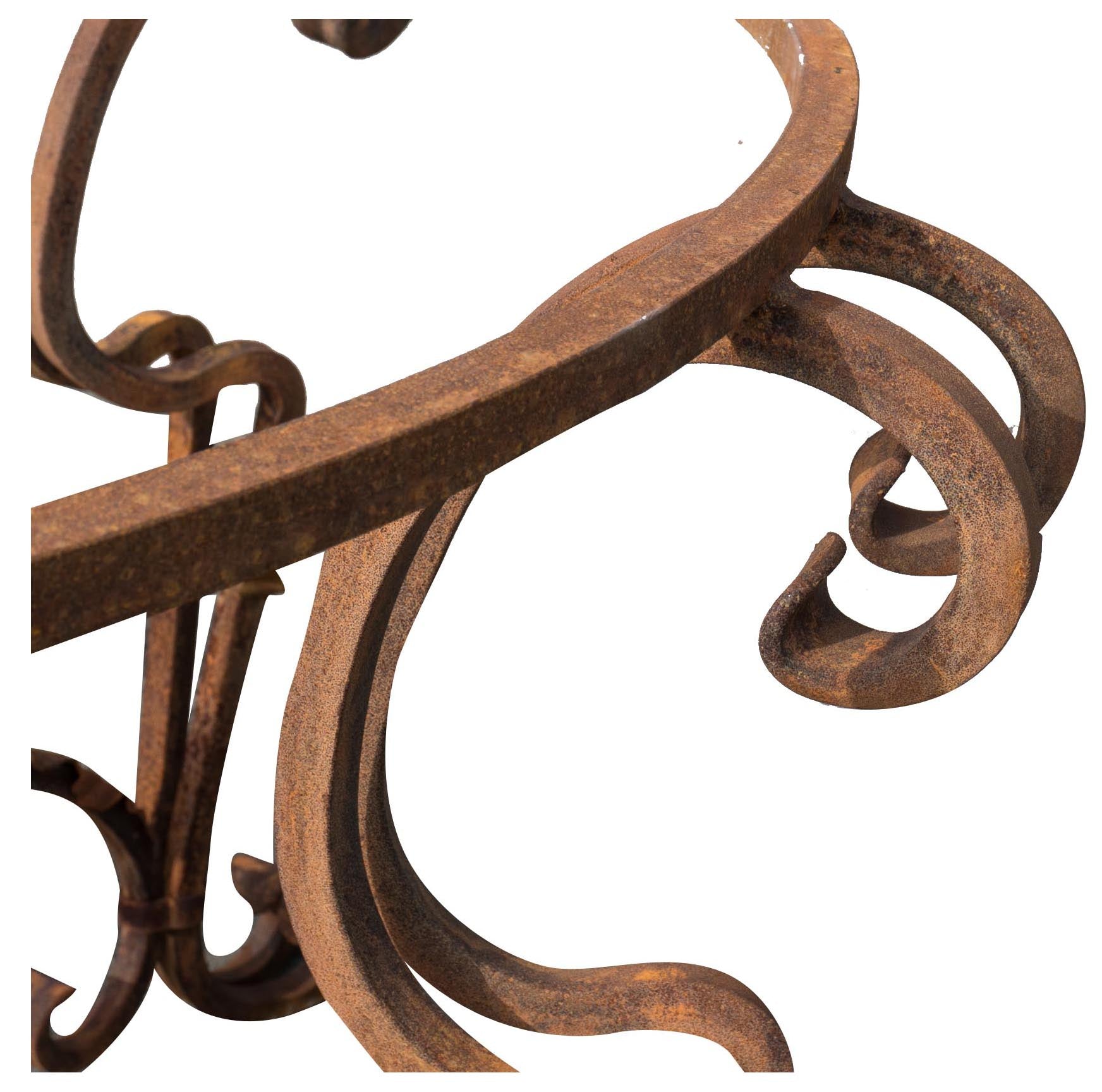 Biscottini Base tavolo in ferro pieno rotonda L145xPR145xH74 cm. forgiato mano trattato,