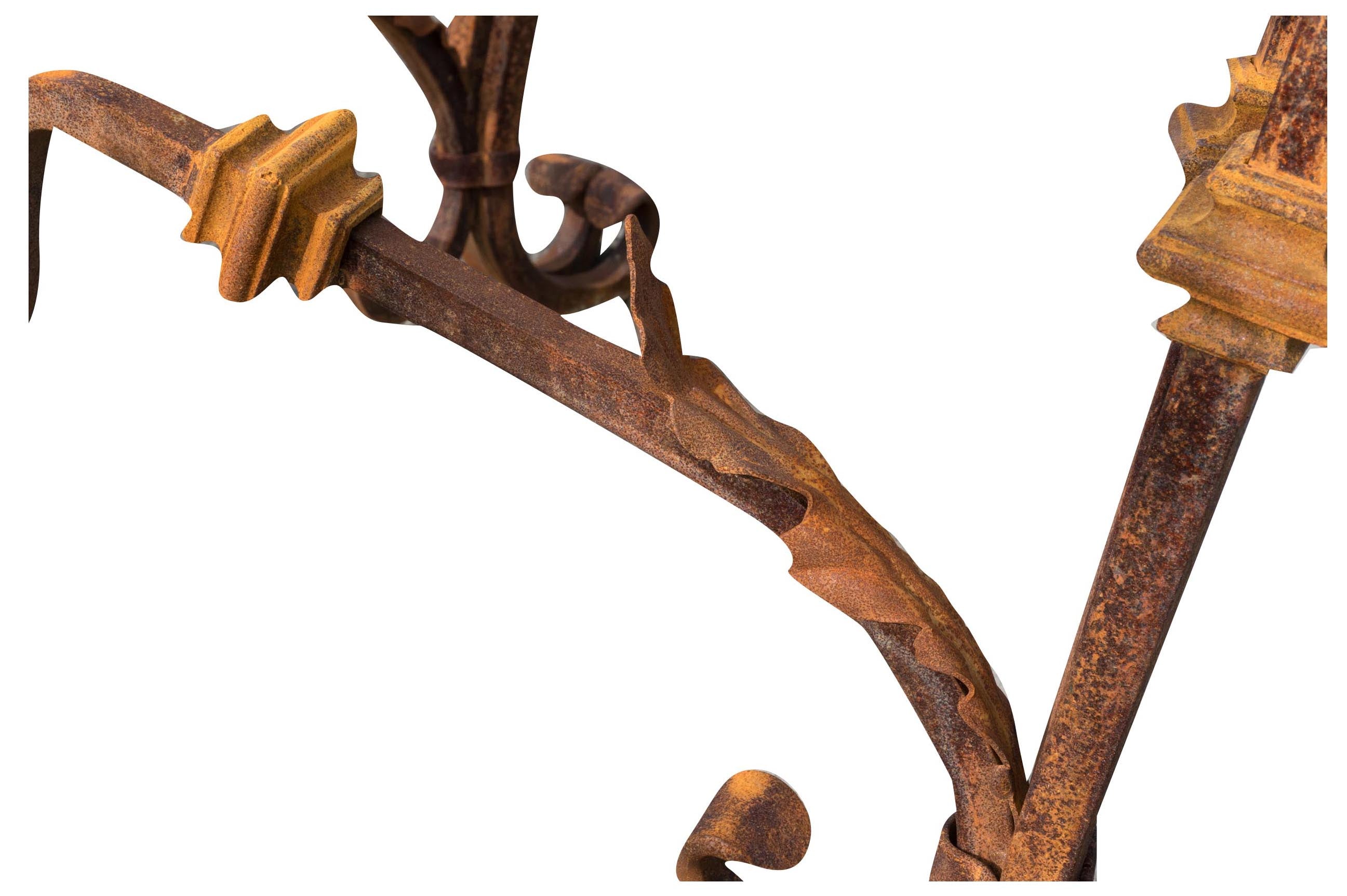 Biscottini Base tavolo in ferro pieno rotonda L145xPR145xH74 cm. forgiato mano trattato,