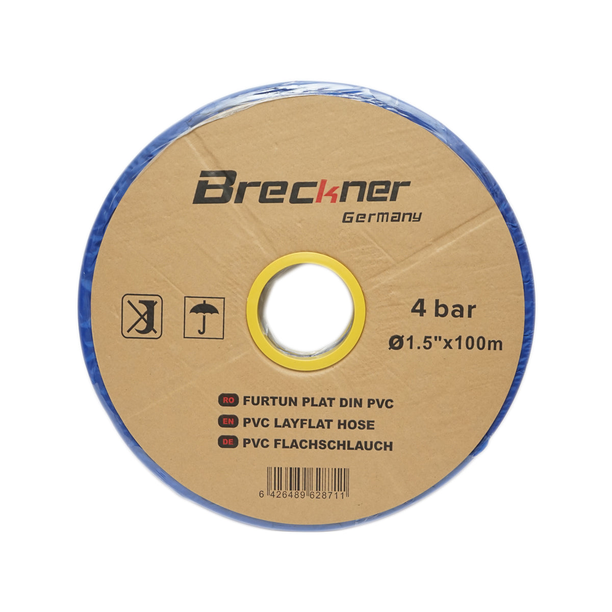 Tubo piatto per acqua per irrigazione in PVC 1,5 pollici, lunghezza 100 m, PN4. Breckner Germany