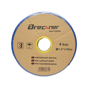 Tubo piatto per acqua per irrigazione in PVC 1,5 pollici, lunghezza 100 m, PN4. Breckner Germany