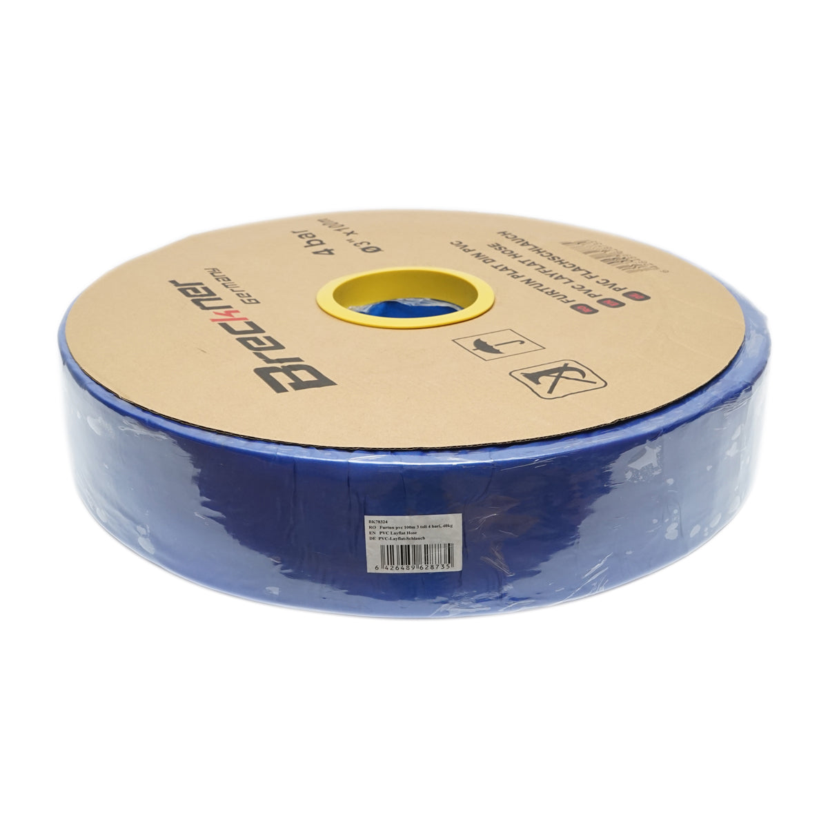 Tubo piatto per acqua per irrigazione in PVC 3 pollici, lunghezza 100 m, PN4. Breckner Germany