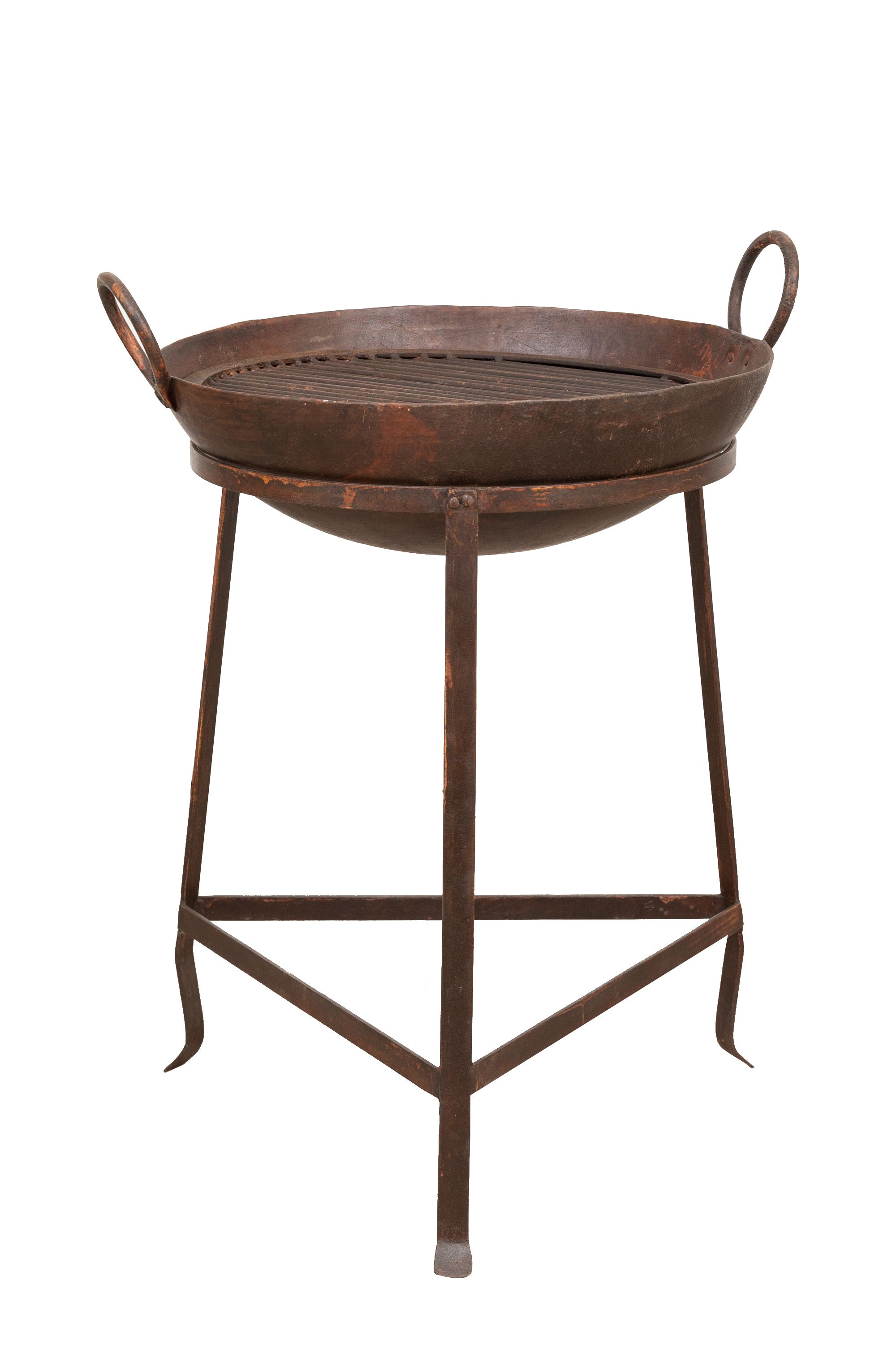 Biscottini Braciere in ferro battuto lavorato a mano L59XPR54XH80 cm Comodo pratico