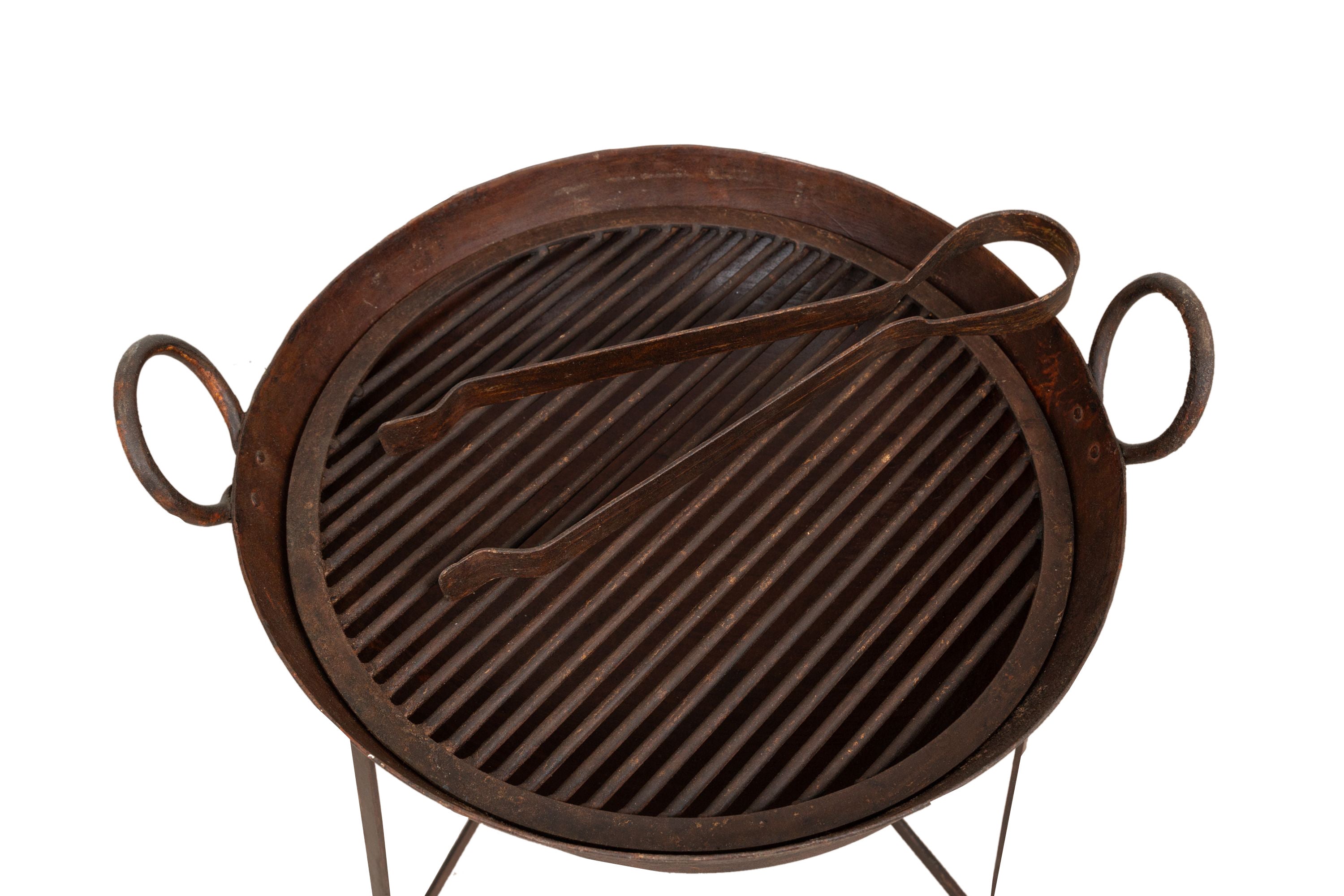 Biscottini Braciere in ferro battuto lavorato a mano L59XPR54XH80 cm Comodo pratico