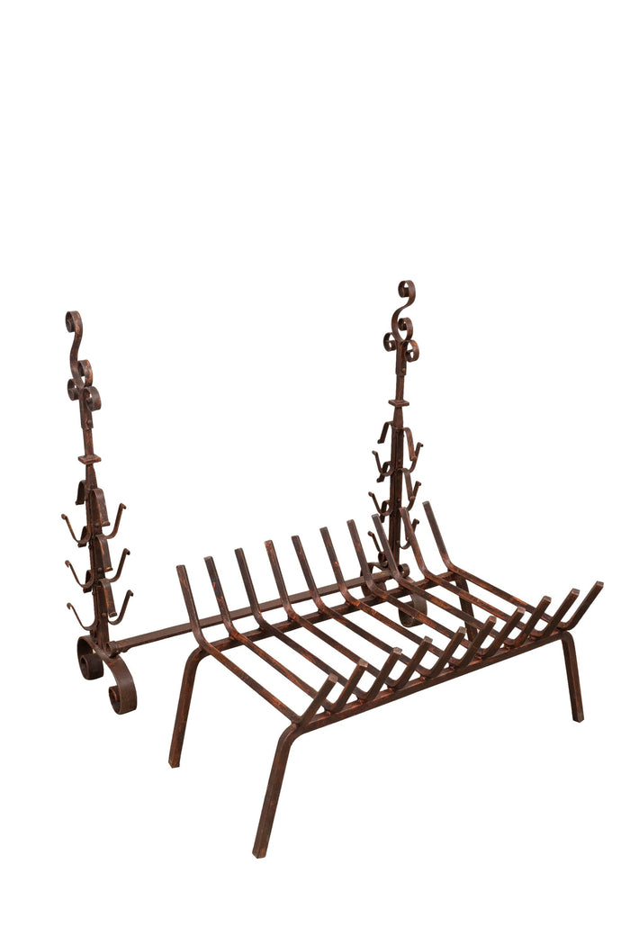 Biscottini Braciere in ferro battuto lavorato a mano L98XPR59XH90 cm Comodo pratico