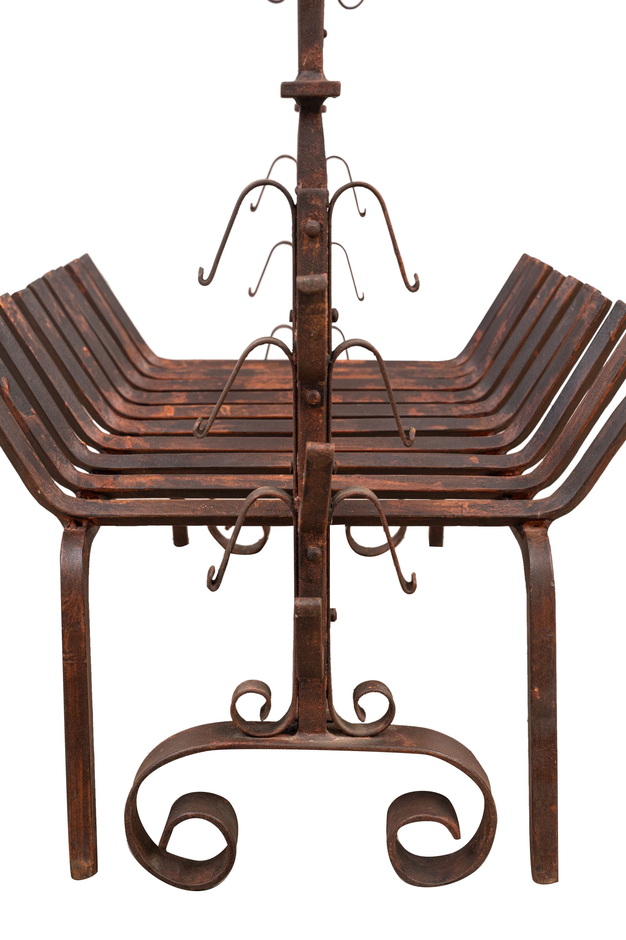 Biscottini Braciere in ferro battuto lavorato a mano L98XPR59XH90 cm Comodo pratico