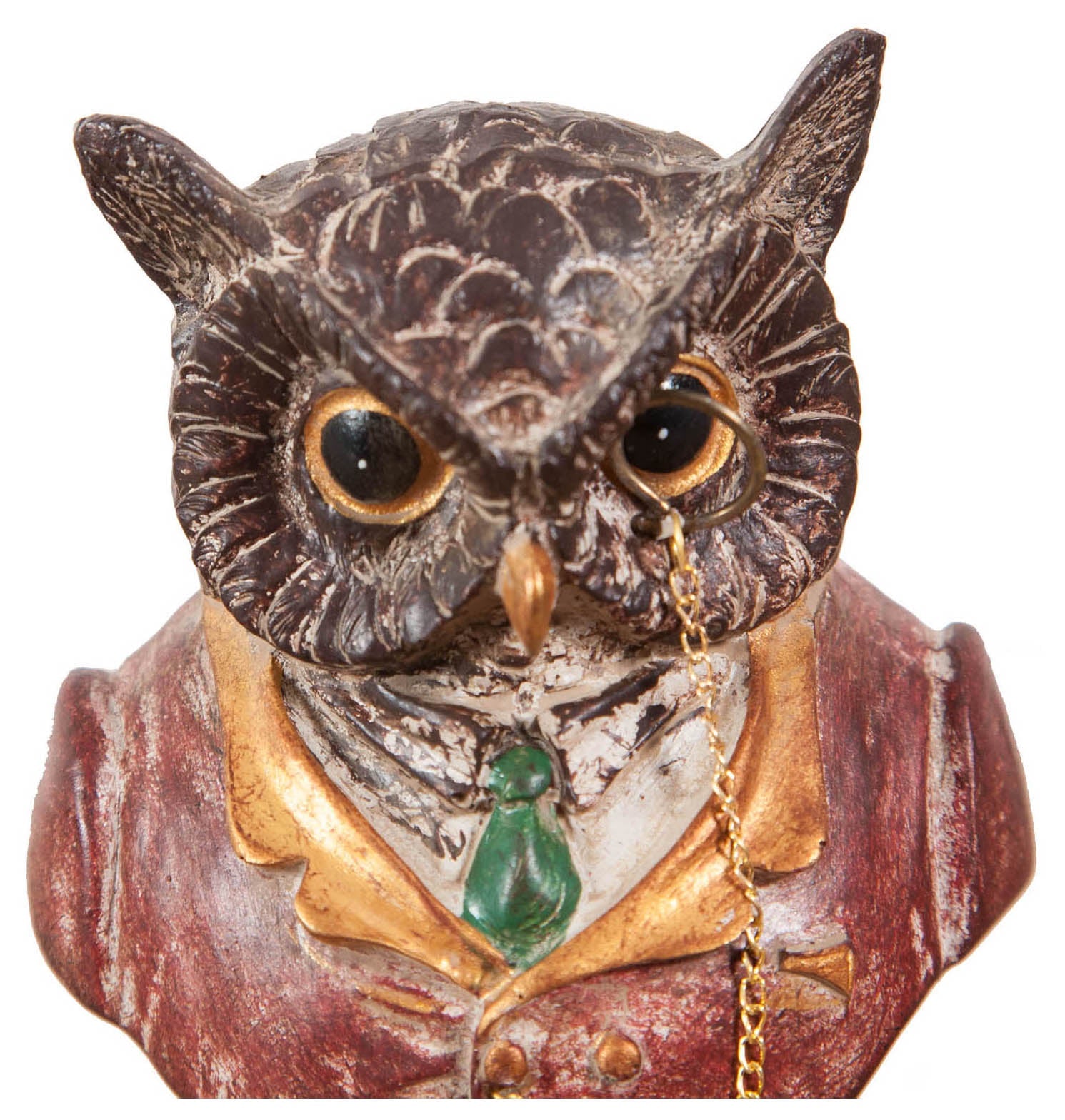 Biscottini Busto di gufo in resina dipinto L8xPR6,5xH13,5 cm Statuetta raffigurante