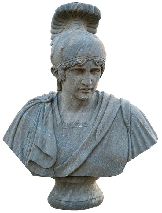 Biscottini Busto raffigurante un soldato in pietra romano larghezza profondità Offerta