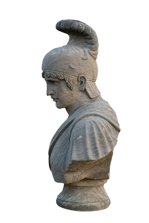 Biscottini Busto raffigurante un soldato in pietra romano larghezza profondità Offerta