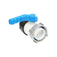 Valvola a sfera per serbatoio IBC S60x6, DN50 diametro filettatura 75 mm, guarnizione EPDM.