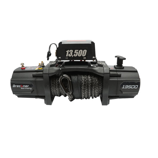 Verricello elettrico con telecomando 12V, 6,1T (13500 libbre) 6,5HP, cavo sintetico 9x24m, solenoide 400A Breckner Germany