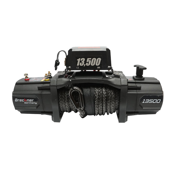 Verricello elettrico con telecomando 12V, 6,1T (13500 libbre) 6,5HP, cavo sintetico 9x24m, solenoide 400A Breckner Germany