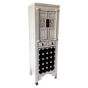 Mobile portabottiglie vino in legno bianco 55x45x170h