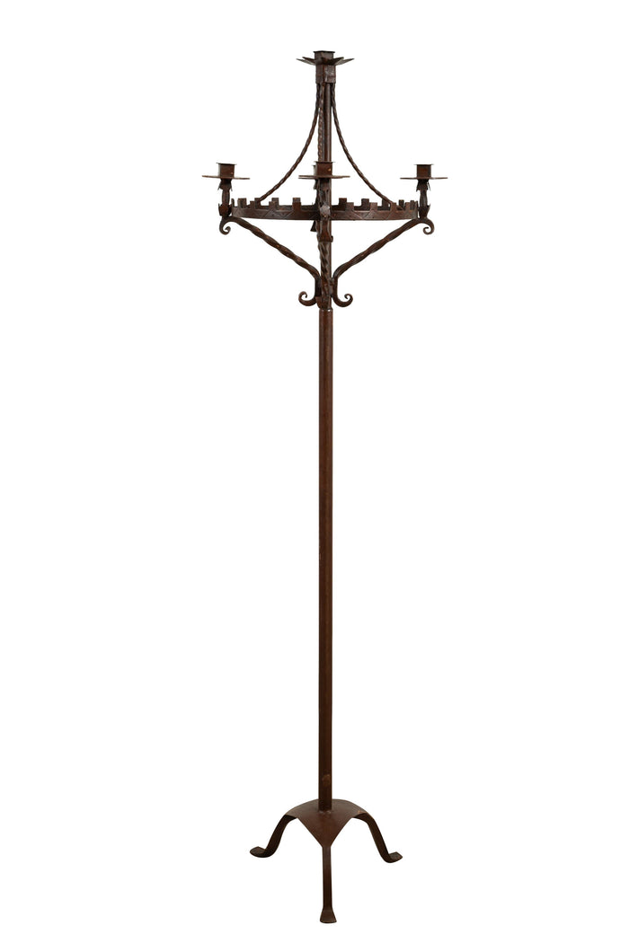 Biscottini Candeliere a piantana in ferro battuto lavorato a mano Candelabro dimensioni