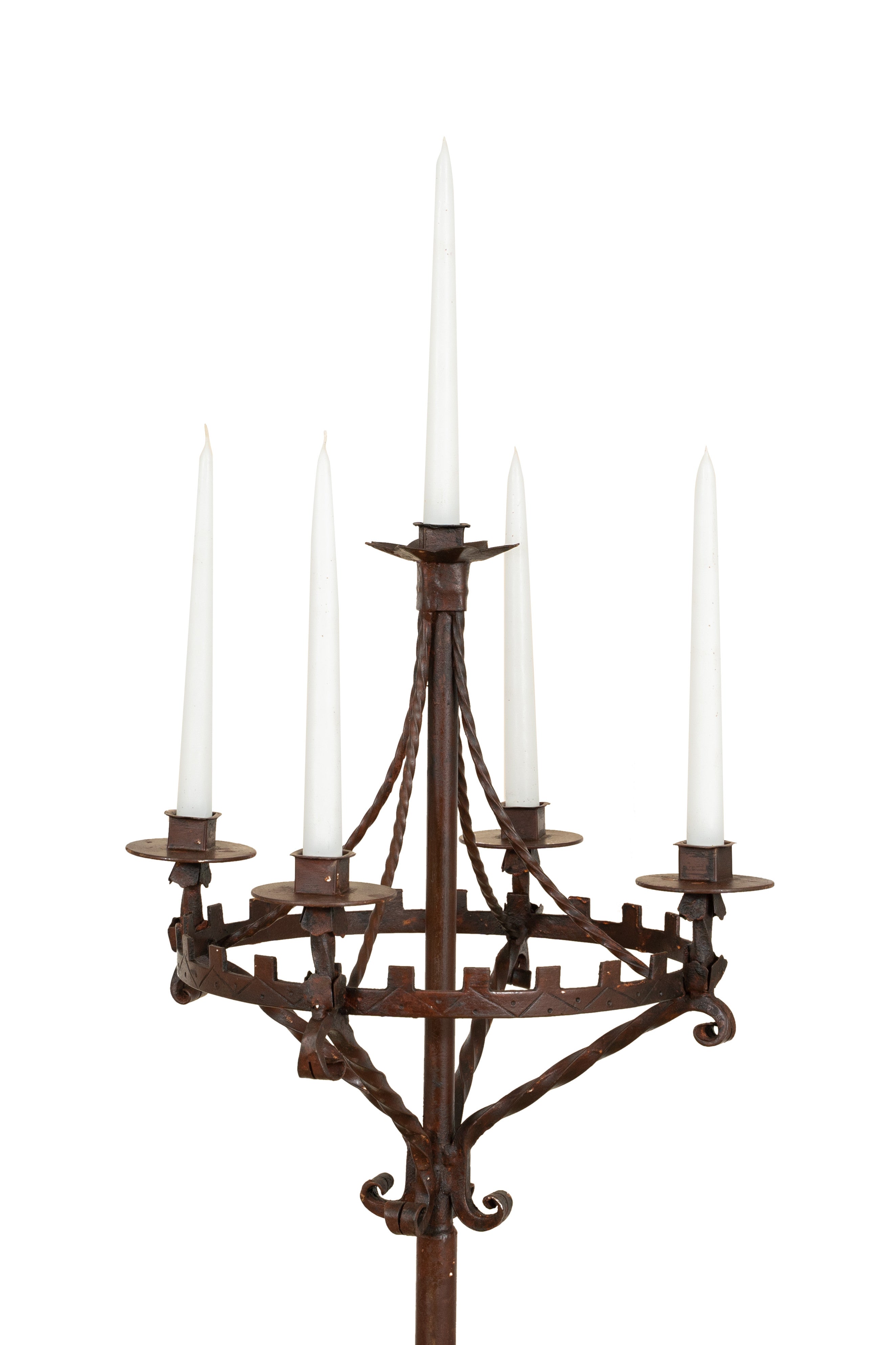 Biscottini Candeliere a piantana in ferro battuto lavorato a mano Candelabro dimensioni