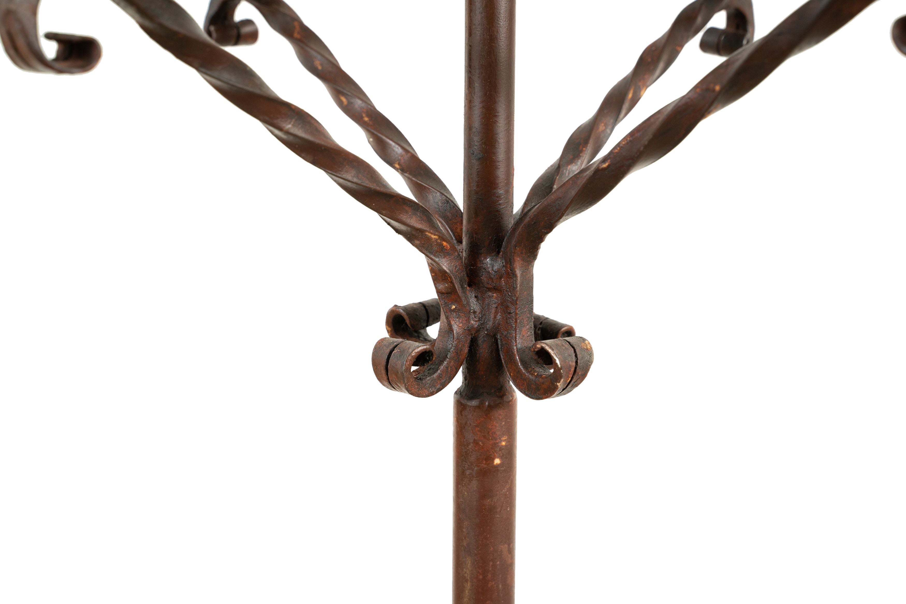 Biscottini Candeliere a piantana in ferro battuto lavorato a mano Candelabro dimensioni