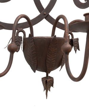 Biscottini CANDELIERE A PIANTANA IN FERRO BATTUTO LAVORATO A MANO dimensioni lunghezza