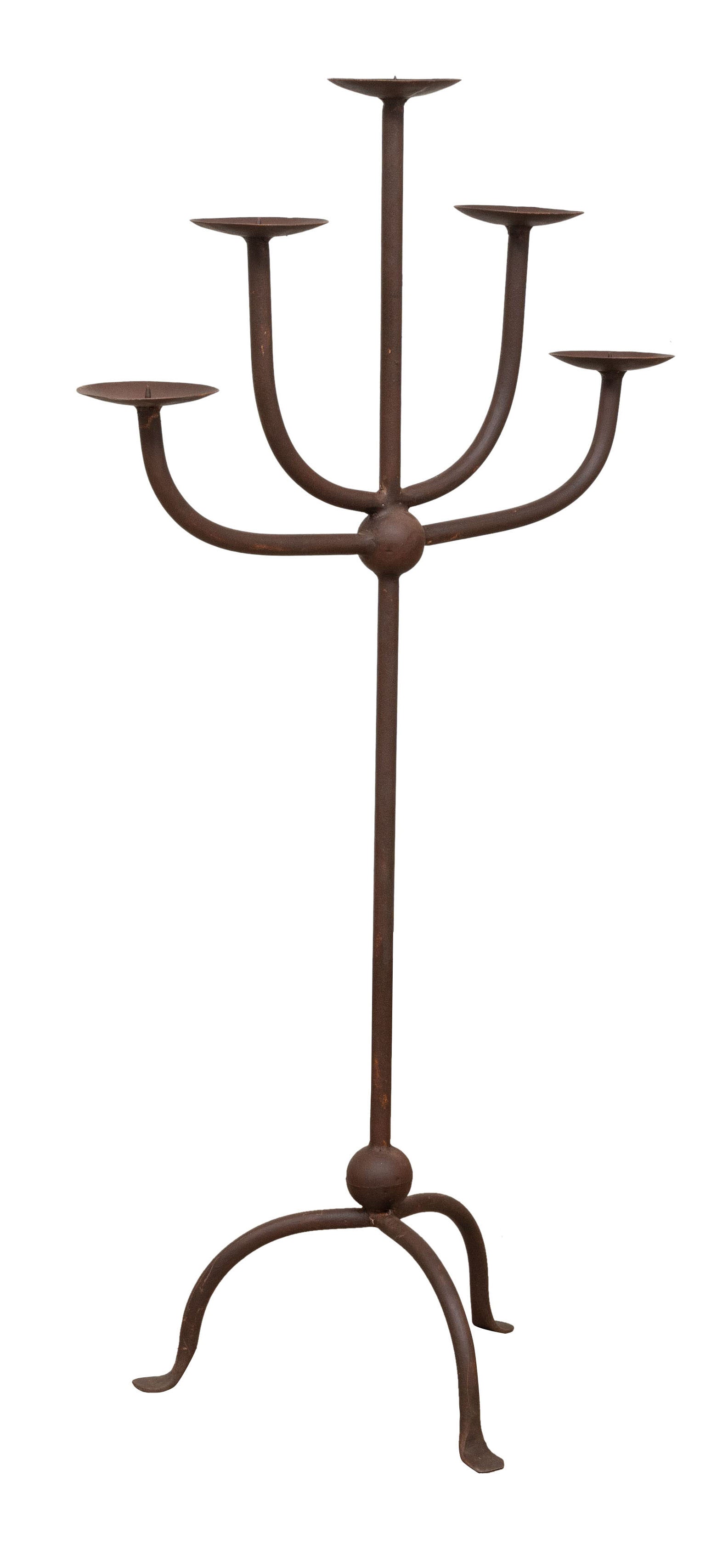 Biscottini CANDELIERE A PIANTANA IN FERRO BATTUTO LAVORATO A MANO dimensioni lunghezza