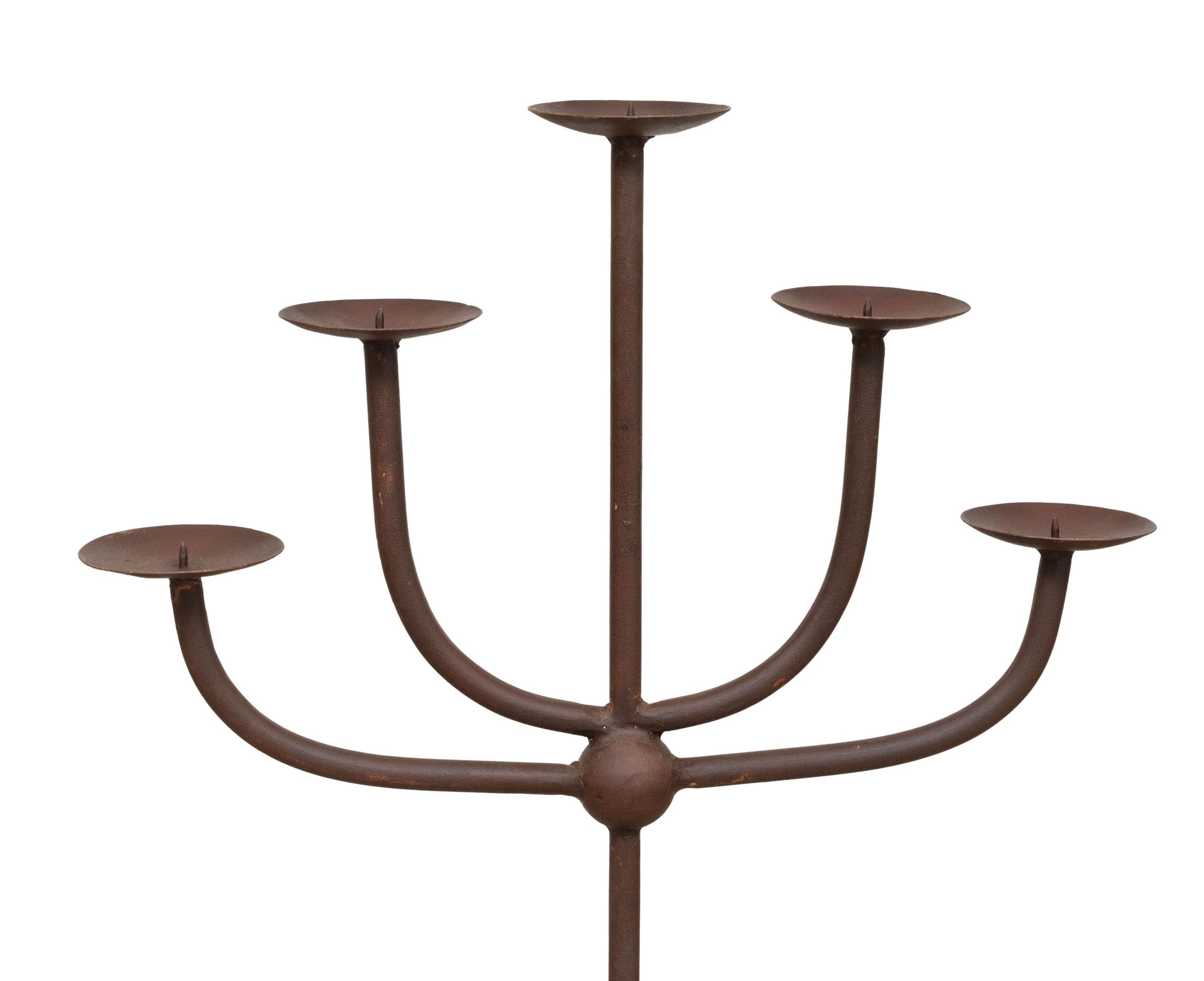 Biscottini CANDELIERE A PIANTANA IN FERRO BATTUTO LAVORATO A MANO dimensioni lunghezza