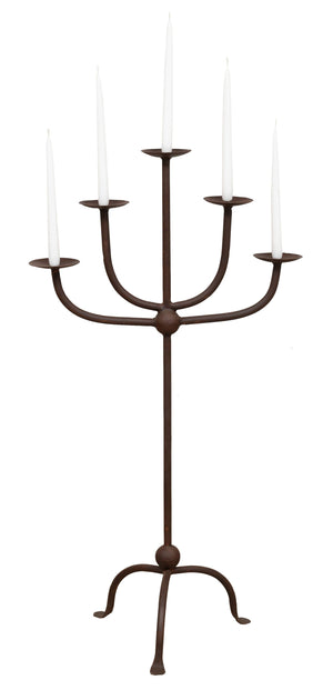 Biscottini CANDELIERE A PIANTANA IN FERRO BATTUTO LAVORATO A MANO dimensioni lunghezza