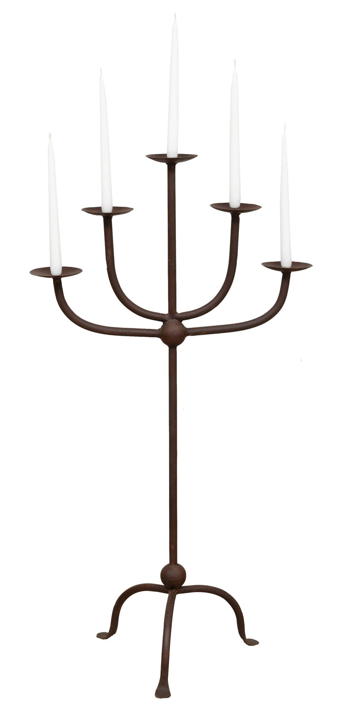 Biscottini CANDELIERE A PIANTANA IN FERRO BATTUTO LAVORATO A MANO dimensioni lunghezza