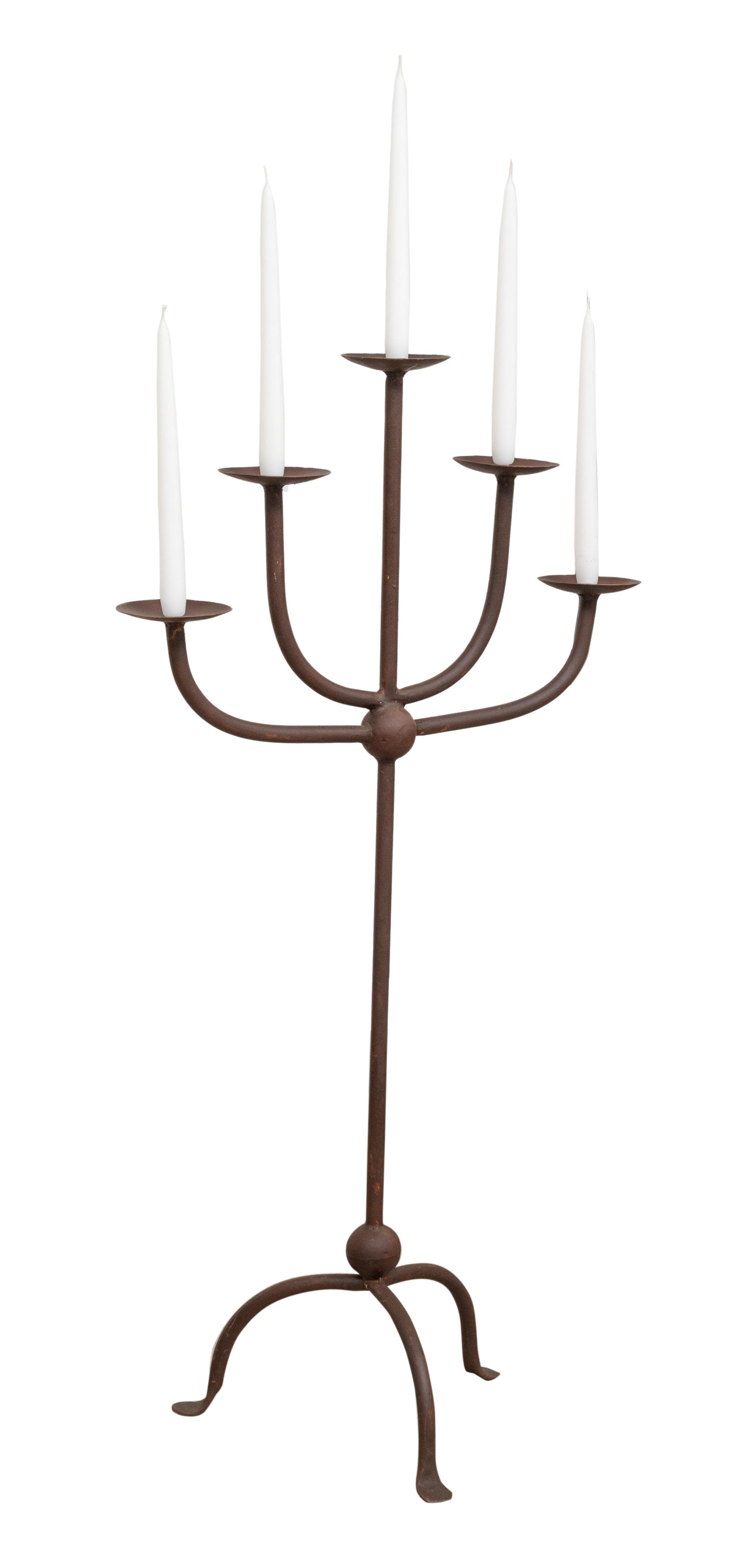 Biscottini CANDELIERE A PIANTANA IN FERRO BATTUTO LAVORATO A MANO dimensioni lunghezza