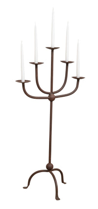 Biscottini CANDELIERE A PIANTANA IN FERRO BATTUTO LAVORATO A MANO dimensioni lunghezza