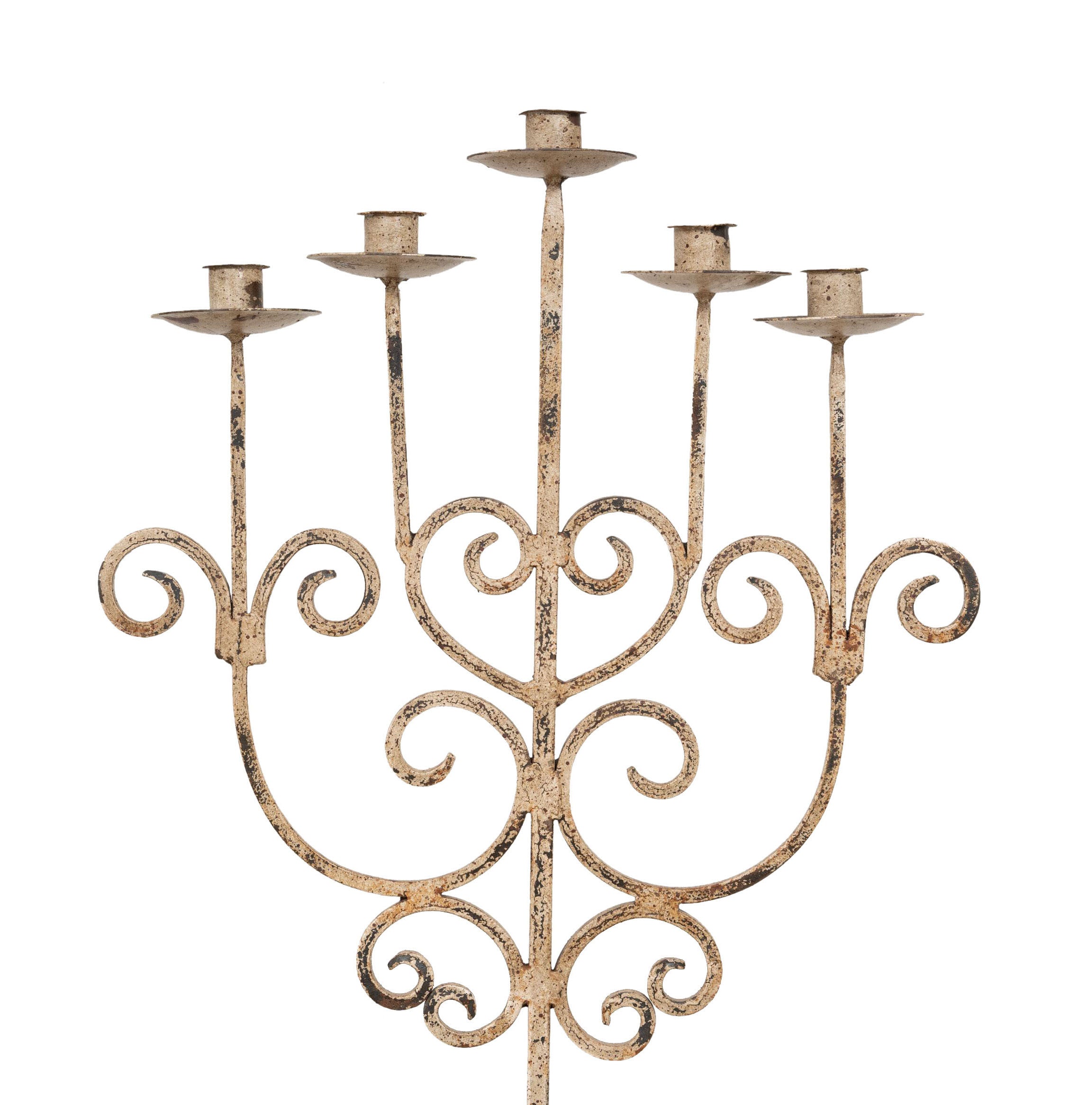 Biscottini CANDELIERE A PIANTANA IN FERRO BATTUTO LAVORATO A MANO dimensioni lunghezza
