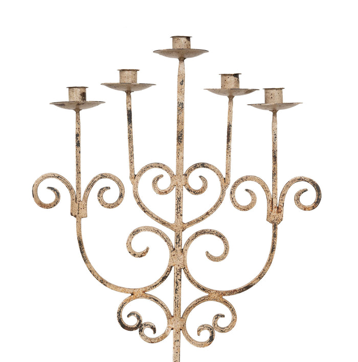Biscottini CANDELIERE A PIANTANA IN FERRO BATTUTO LAVORATO A MANO dimensioni lunghezza